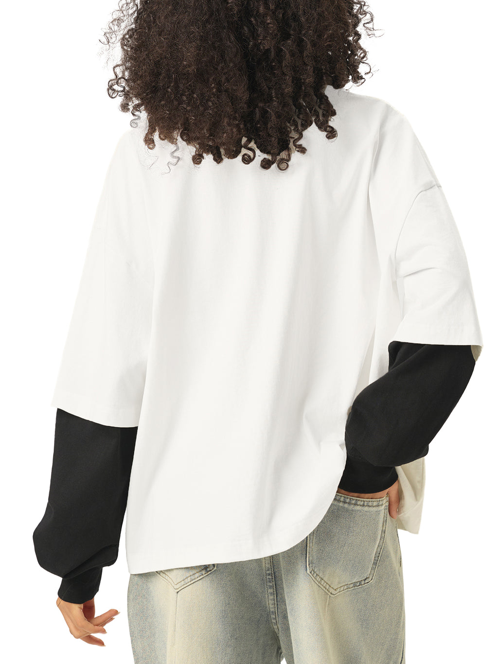 The UnTrapped Unisex Layered Contrast Sleeve Heavyweight Cotton T-Shirt | Streetwear | AllBoroughs