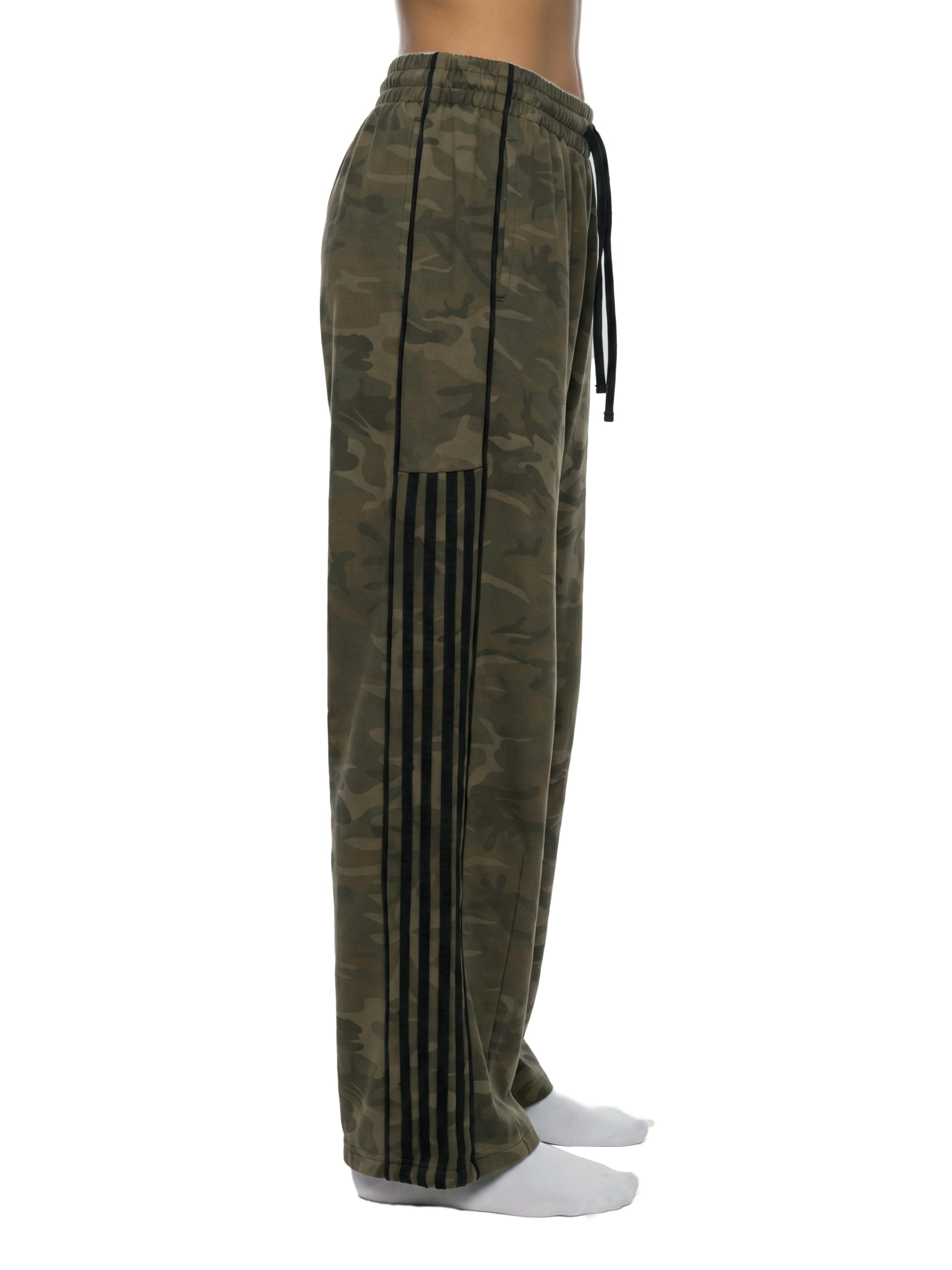 Army Green Camo Wide Leg Sweatpants | Unisex Loose Fit Streetwear | All Boroughs