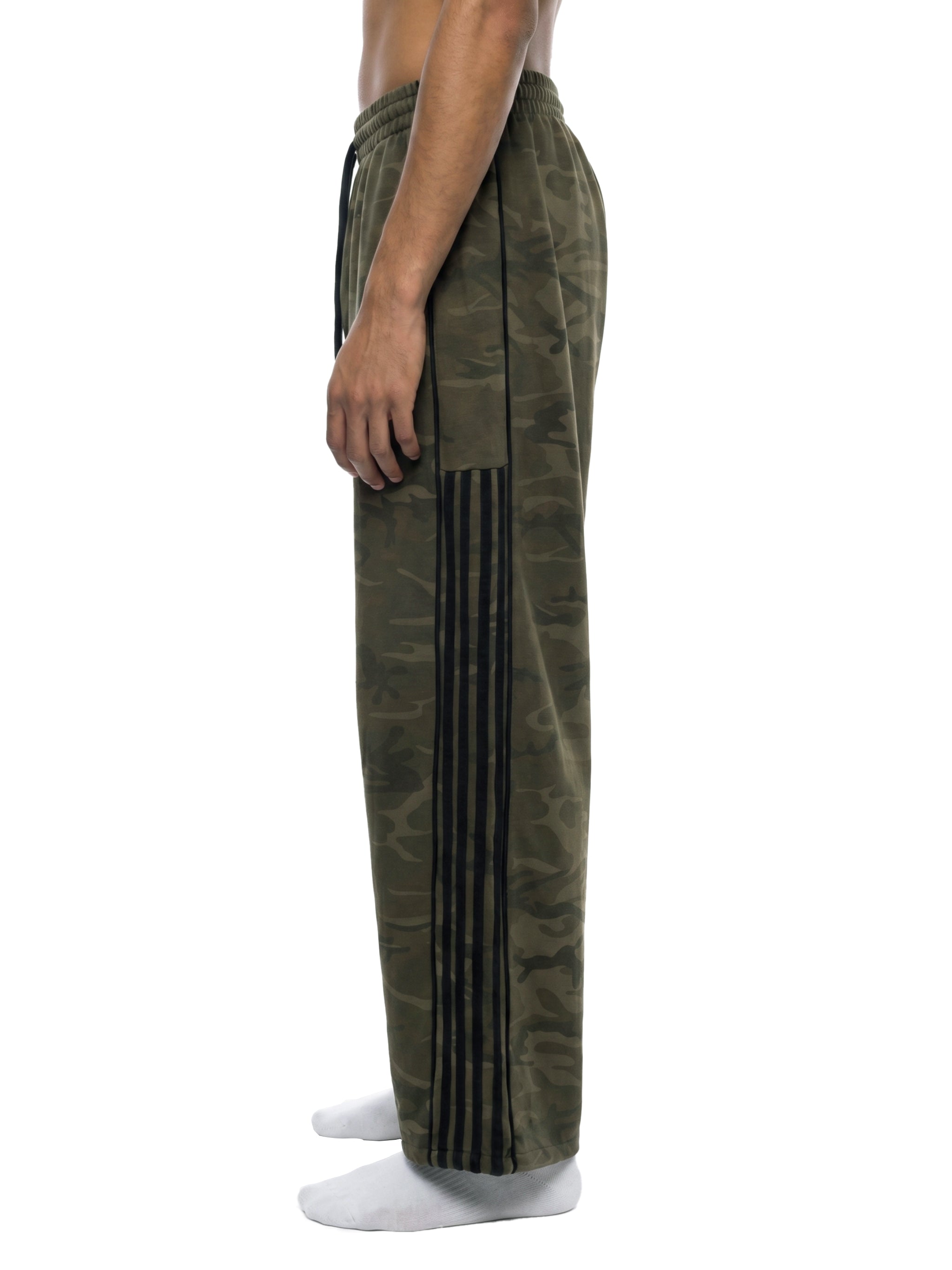 Army Green Camo Wide Leg Sweatpants | Unisex Loose Fit Streetwear | All Boroughs